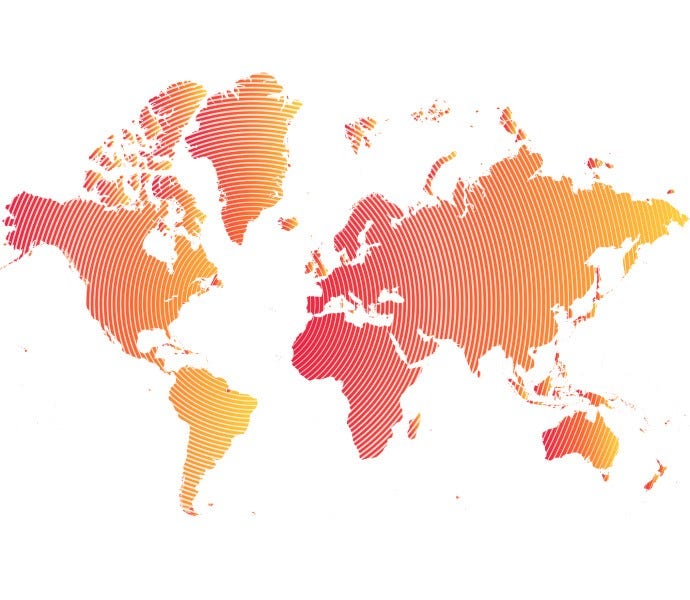 World map showing global footprint