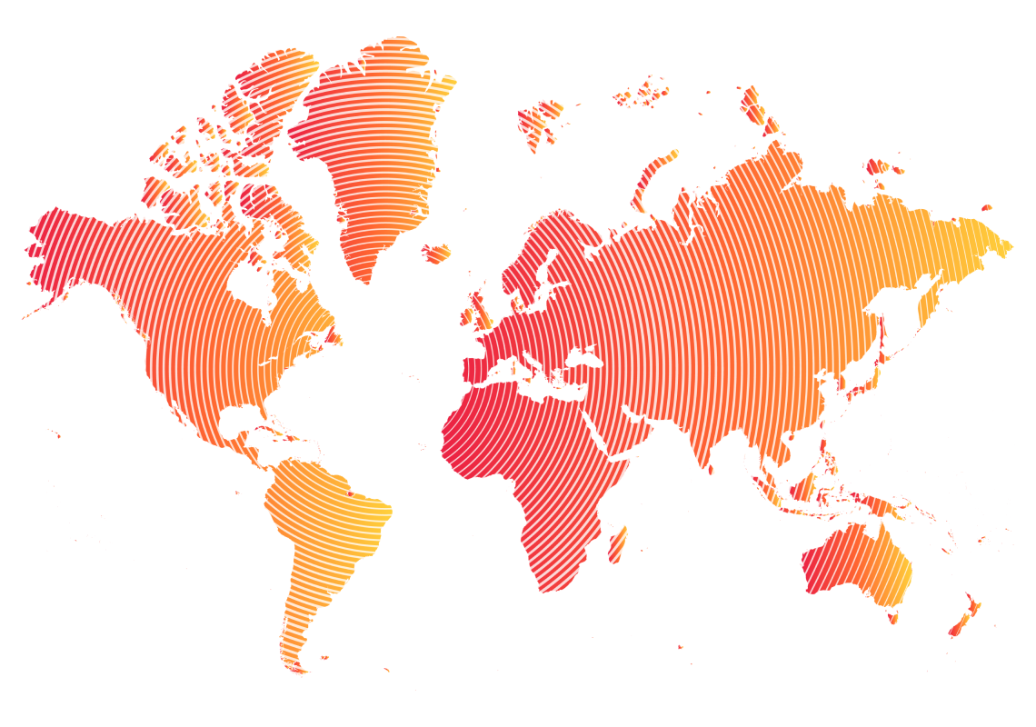 World map showing global footprint