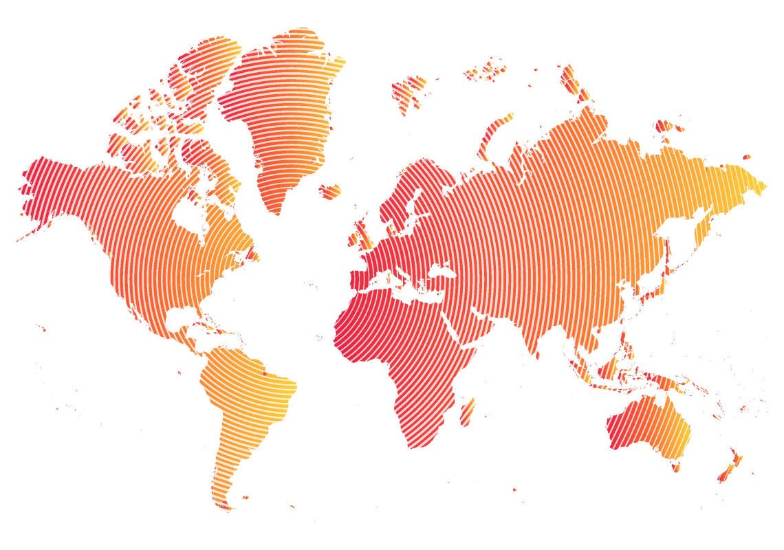 World map showing global footprint